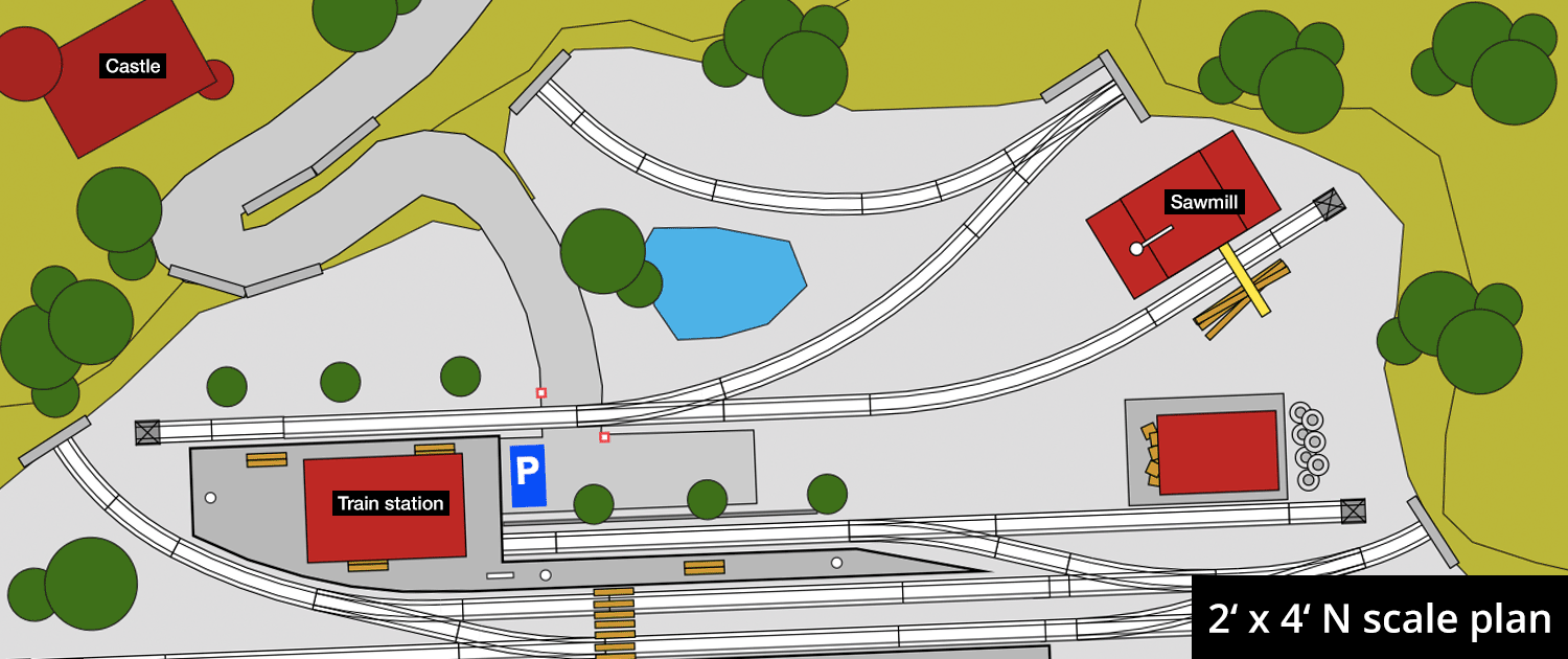 Nice 2 x 4 N scale track plans