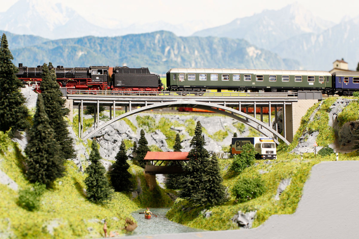 Stunning N scale model train layout!