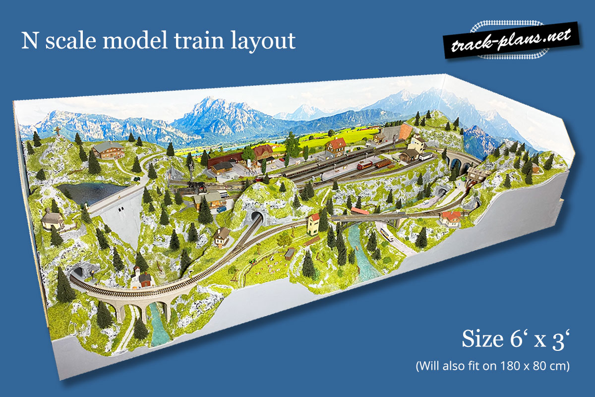 N scale model train layout