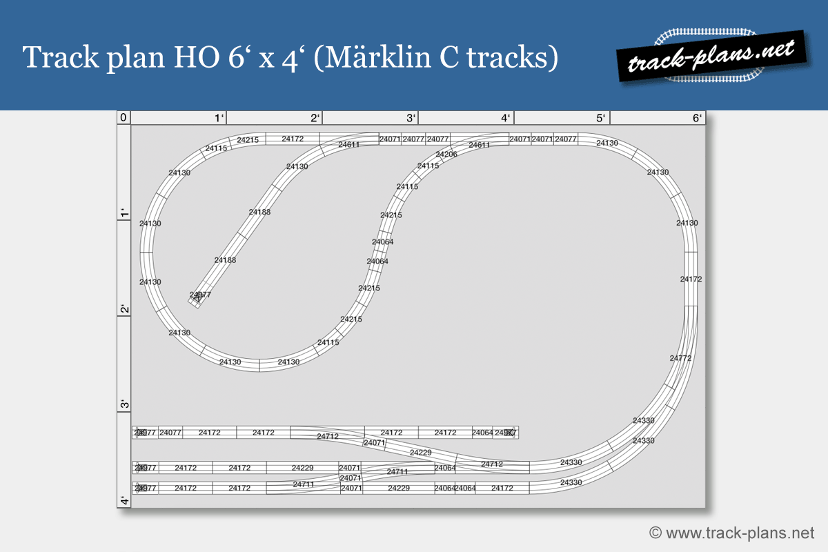 Track plan HO scale 6x4