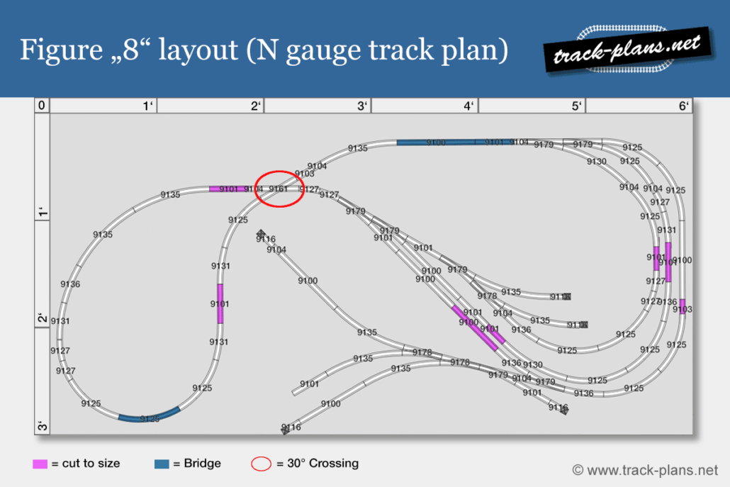 Figure 8 track plan for a lovely N scale layout!