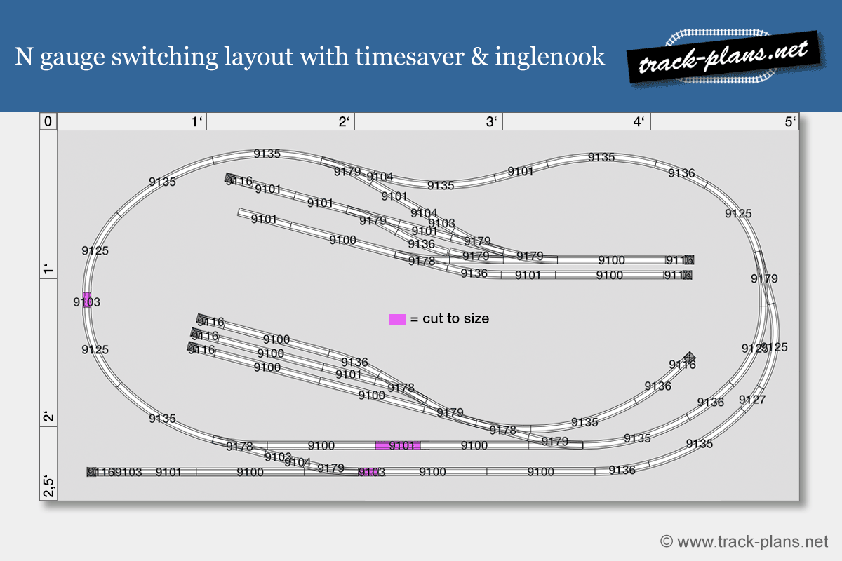 N gauge switching layout with timesaver & inglenook