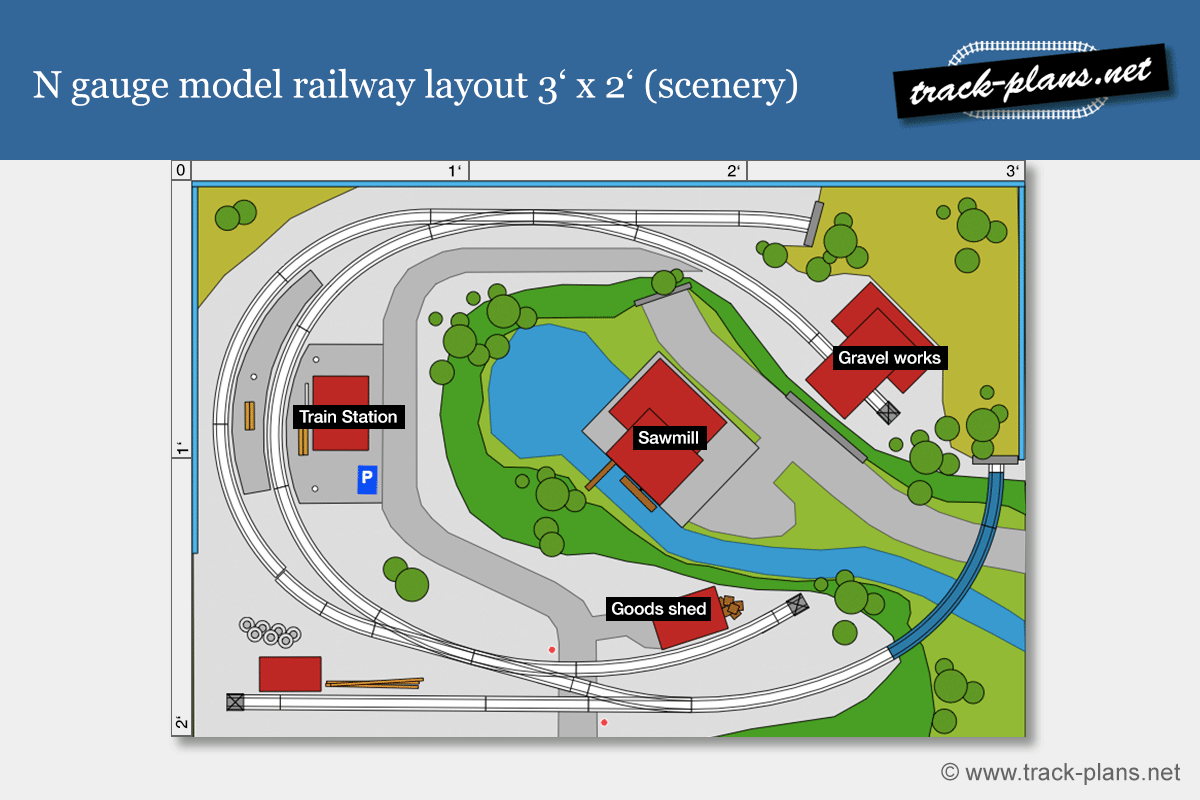 track plan N gauge model railway layout