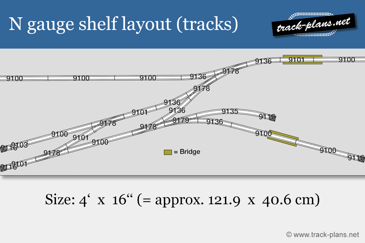 N gauge shelf layout tracks