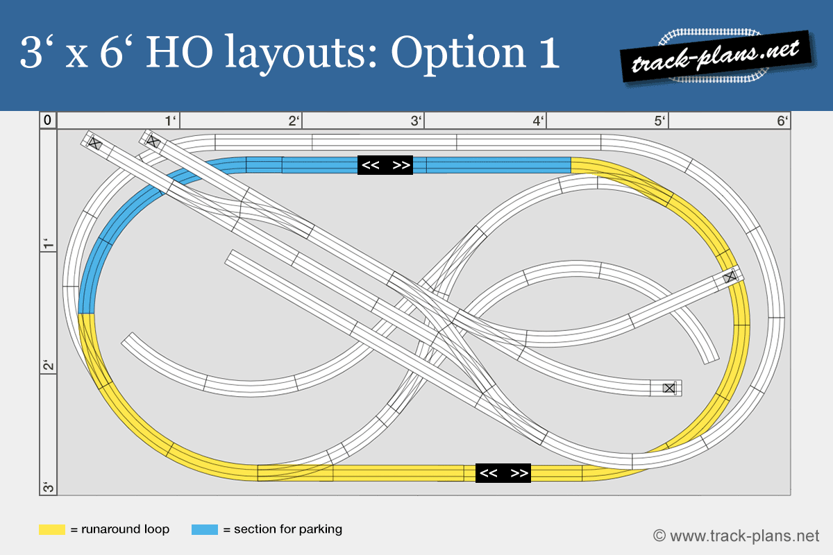 3x6 HO layouts option 1