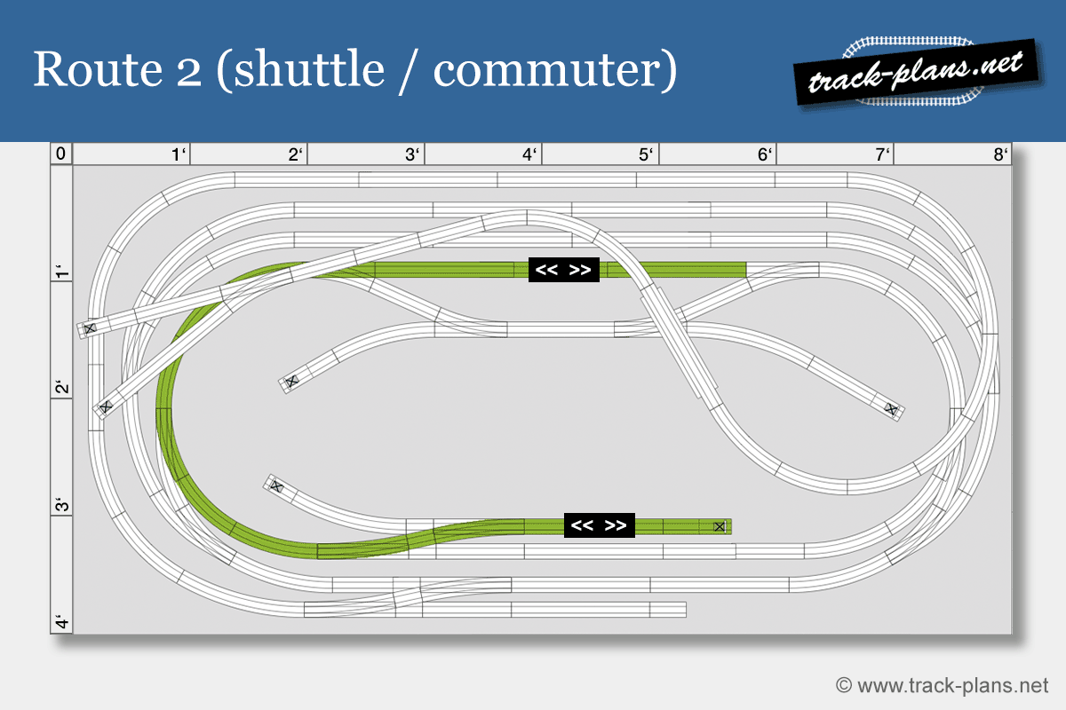 4x8 HO model train layout variation 2