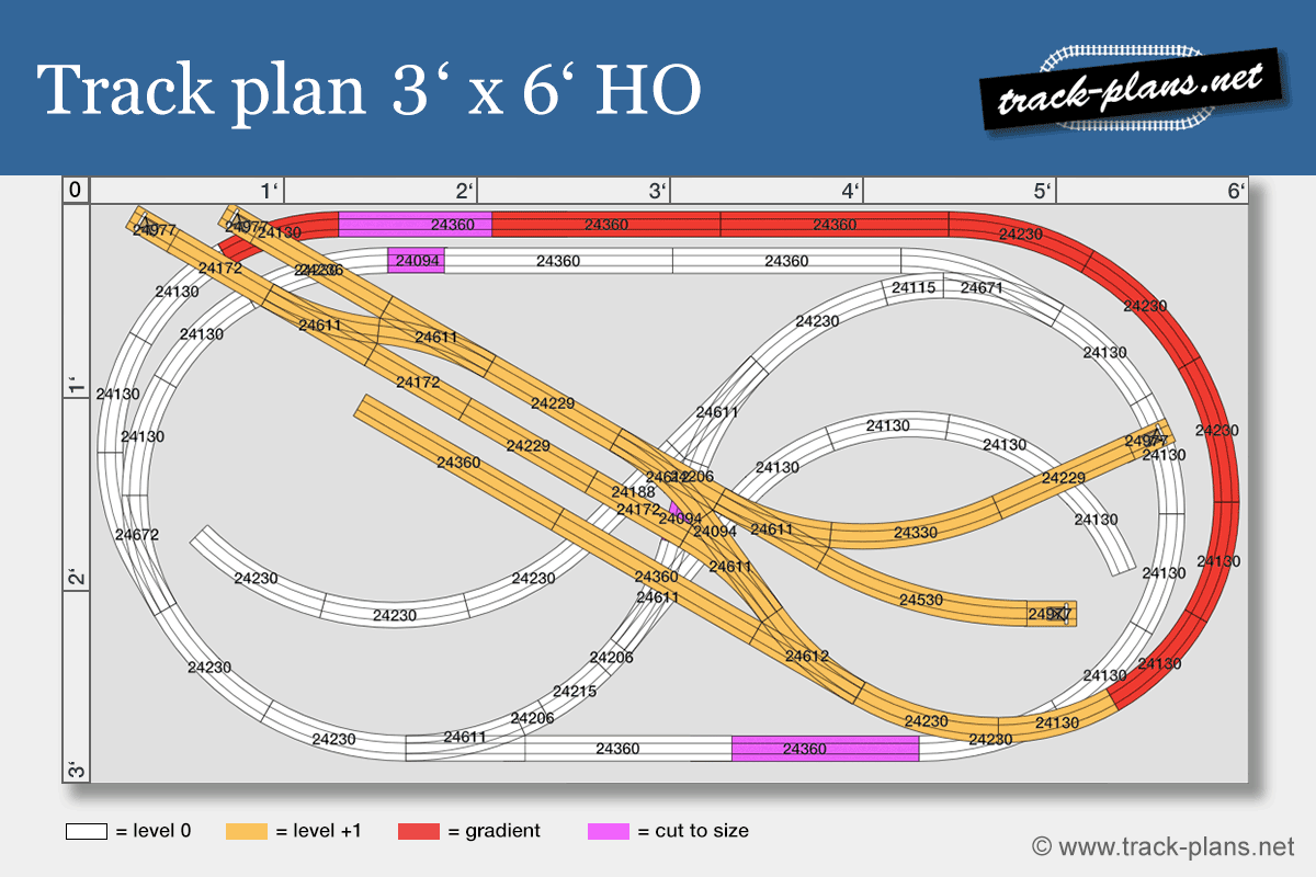 Track plan 3x6 HO scale