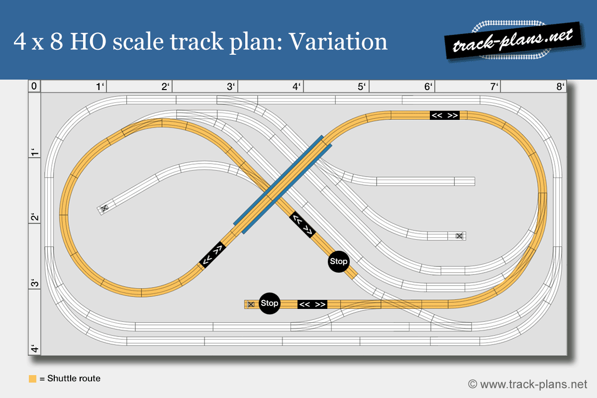 4x8 HO scale track plan: Variation