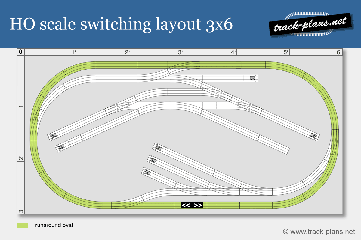 HO scale switching layout 3x6