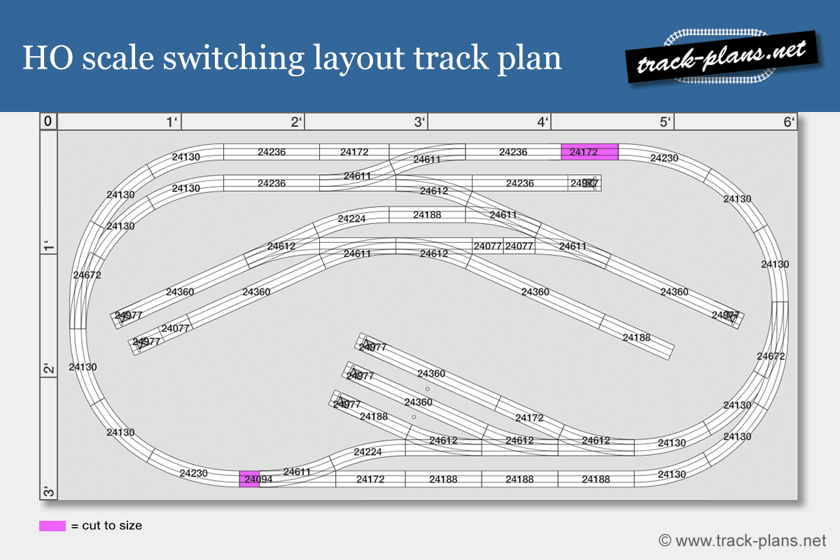 HO scale switching layout track plan