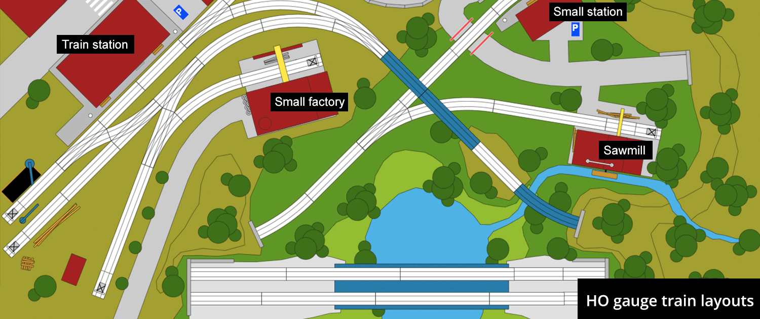 HO gauge train layouts