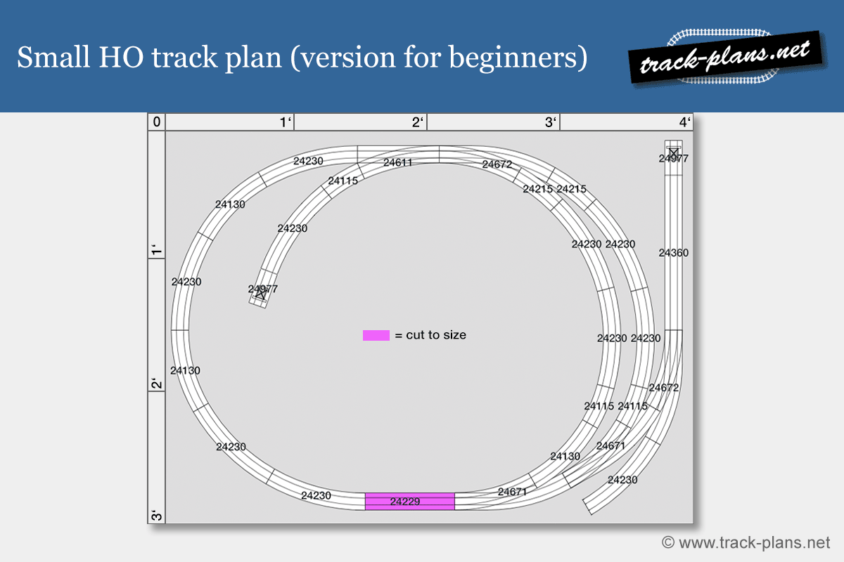 Small HO track plan 3x4