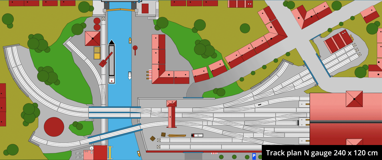 Track plans 240 x 120 cm, N gauge