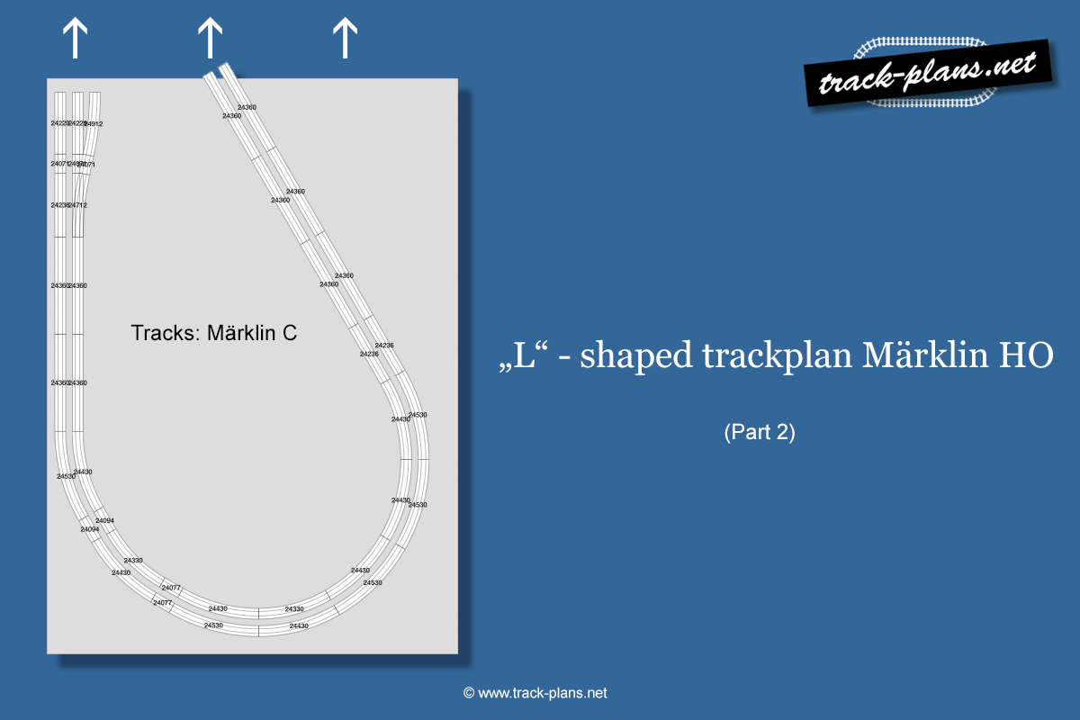 Track plan HO "L" shaped with Märklin C tracks